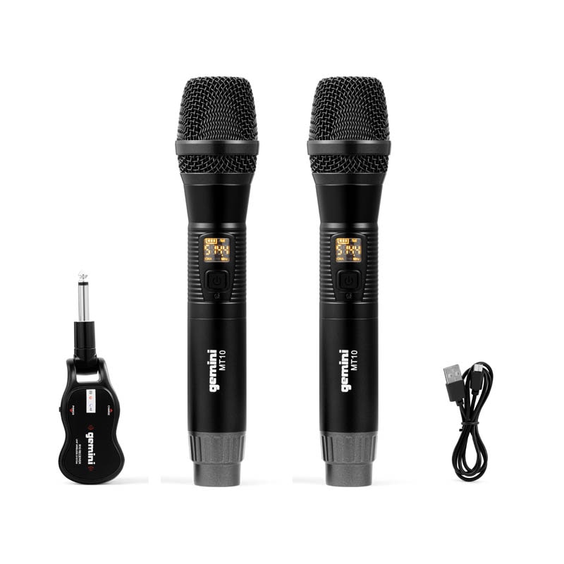 OPEN BOX Gemini GMU-M200 Professional Plug & Play Wireless Rechargeable UHF Handheld Microphone Pac